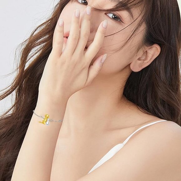 Cat and Dog Bracelet 925 Sterling Silver Adjustable Chain NWT - Picture 2 of 6